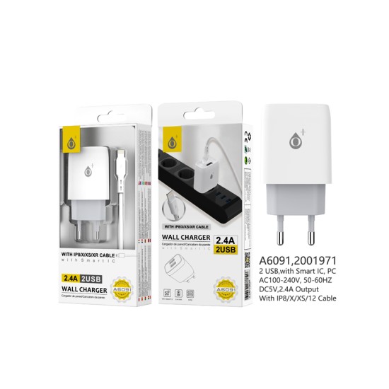 ADAPTADOR DE CARREGADOR ONEPLUS A6091 BL COM 2 PORTAS USB DE RECONHECIMENTO INTELIGENTE 2.4A MÁX. BRANCO ADAPTADOR DE CARREGADOR ONEPLUS A6091 BL COM 2 PORTAS USB DE RECONHECIMENTO INTELIGENTE 2.4A MÁX. BRANCO